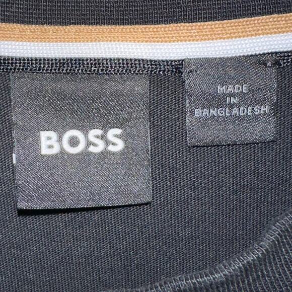 BOSS Hugo Boss Black Thompson 04 Short Sleeve Stripe Trim Cotton T-Shirt Size L - Picture 4 of 16